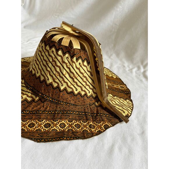 Foldable Wooden and Cloth Travel Hat w/ Ties, Collapsible, Unique, Sun Hat - Picture 10 of 10